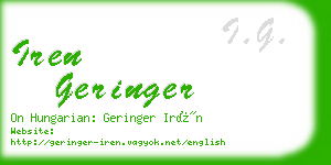 iren geringer business card
